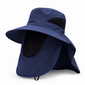 Removable mask fisherman cap   navy blue