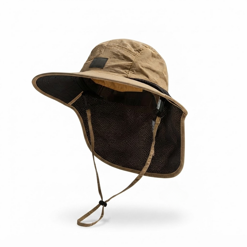 Men's UV Protection Bucket Hat with Neck Flap