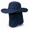 Wide brim denim hat   navy blue