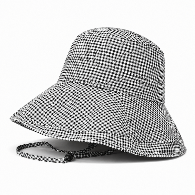 Women's Houndstooth Wide Brim Bucket Hat