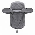 Wide brim denim hat   gray