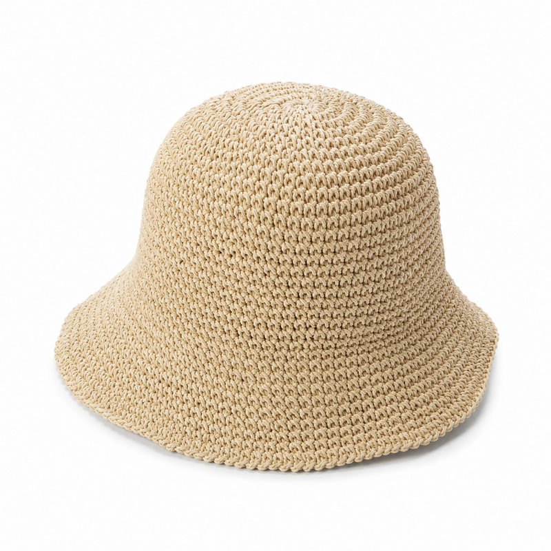 Foldable Straw Bucket Hat for Women