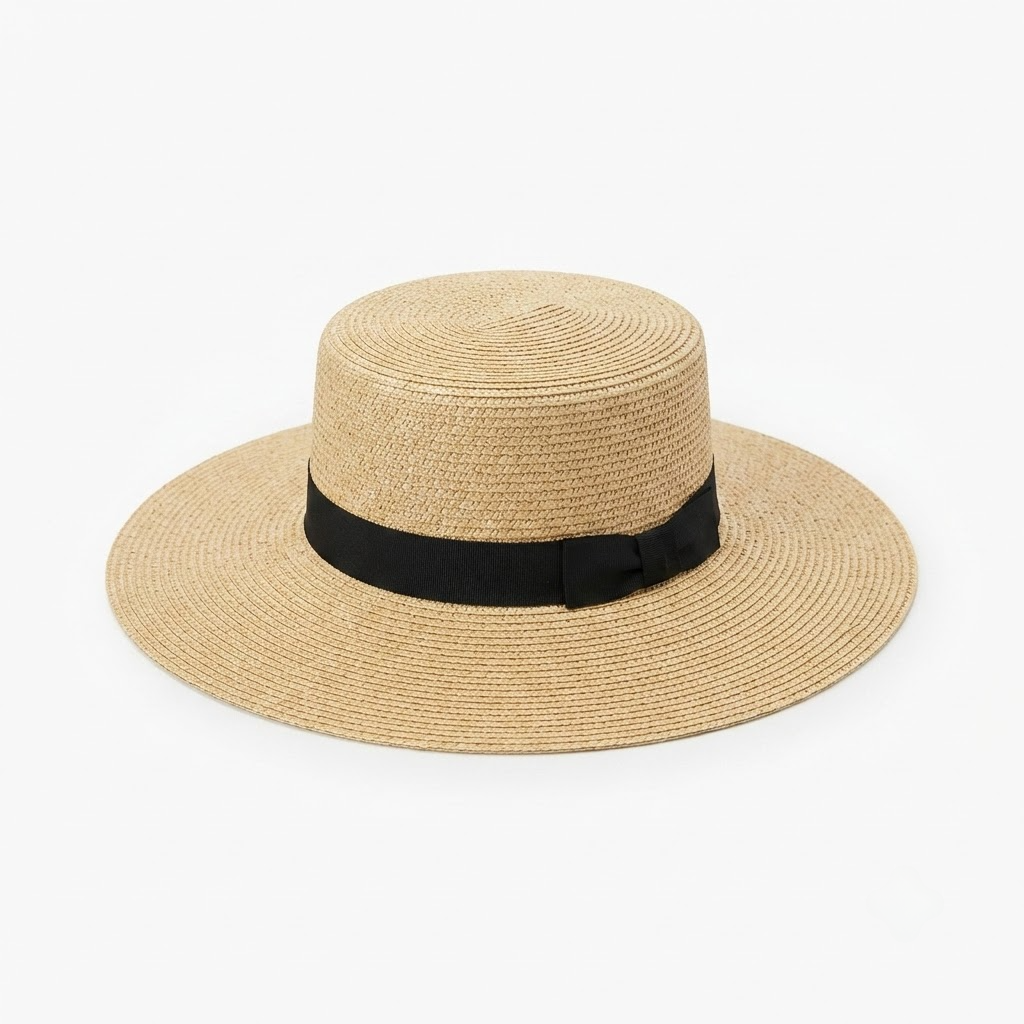 French-Style Wide-Brim Straw Sun Hat