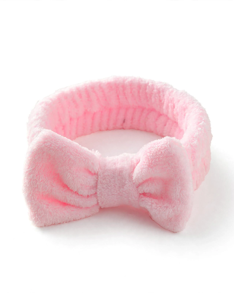 Plush Bow Headband for Face Washing & Skincare