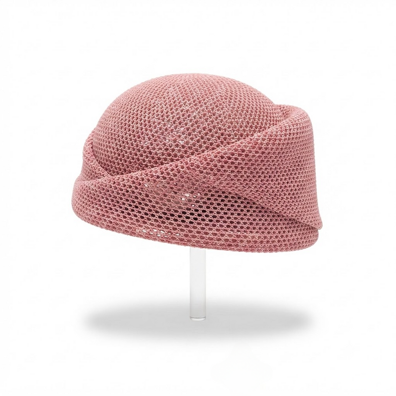 Mesh Dome Beret Hat - Face-Slimming Pillbox Style