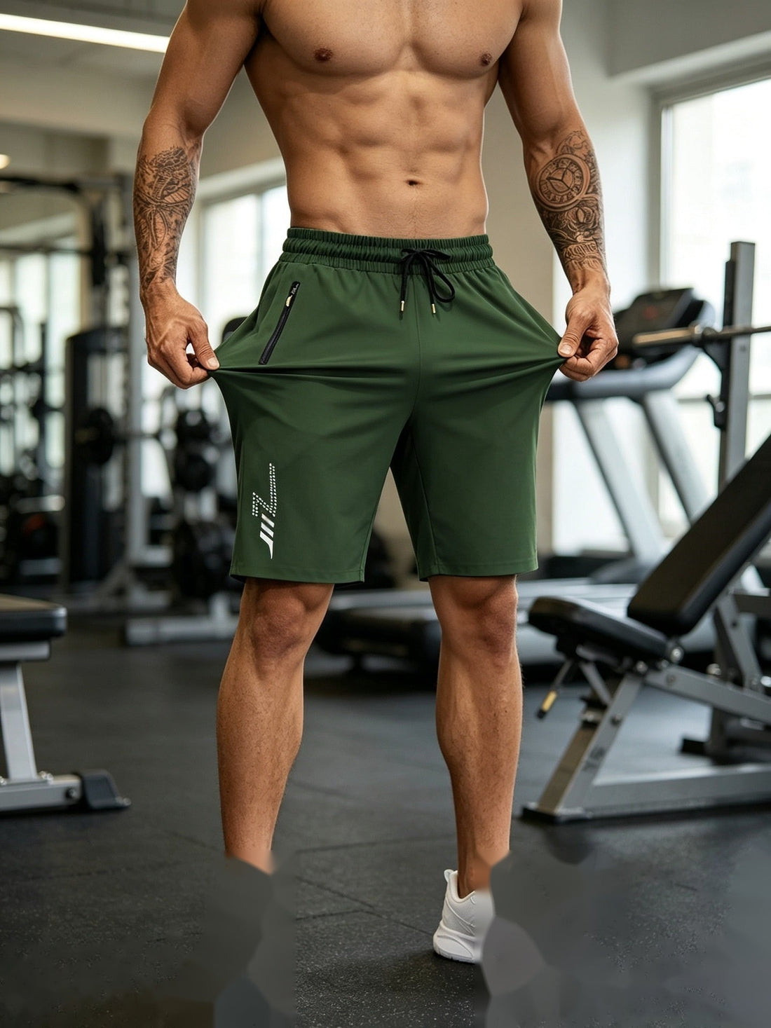 Men's Oversized Quick-Dry Athletic Shorts - Breathable Loose Fit