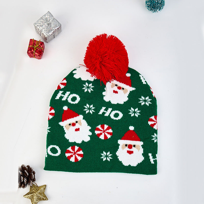 Christmas Knit Beanie with Pom-Pom