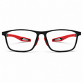 Black frame with red temples   anti blue light