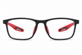 Black frame with red temples   progressive multi focus