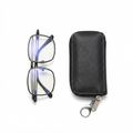 Black with zippered leather case