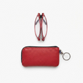 Red with zippered leather case