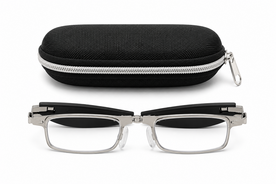 Foldable Blue Light Reading Glasses with Zipper Case