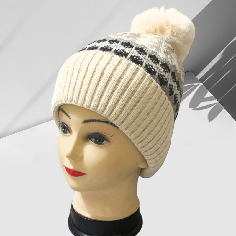 Fair Isle Pom-Pom Beanie with Ear Flaps