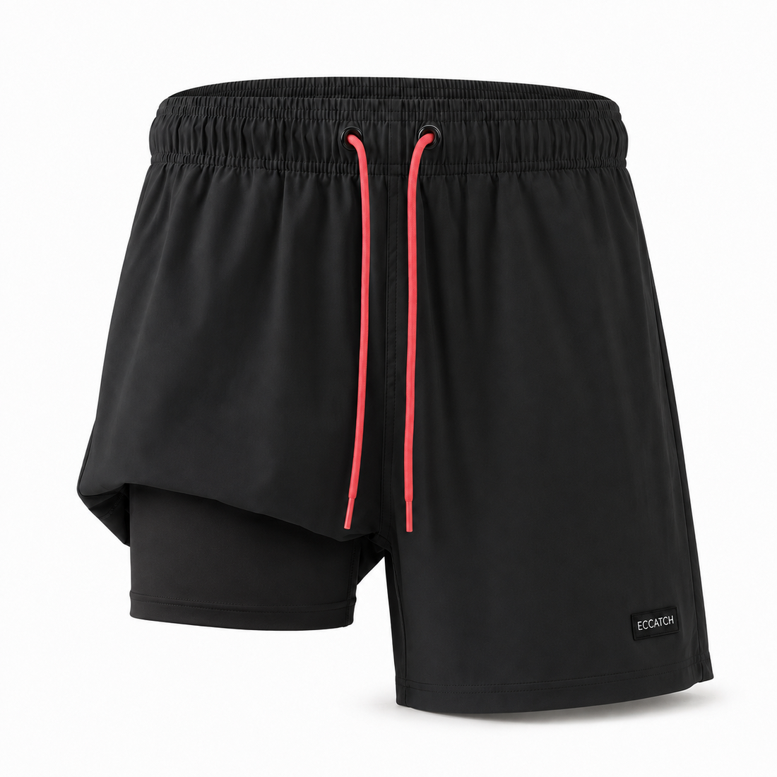Men's Quick-Dry Double-Layer Swim Shorts - Loose Fit Beach Trunks