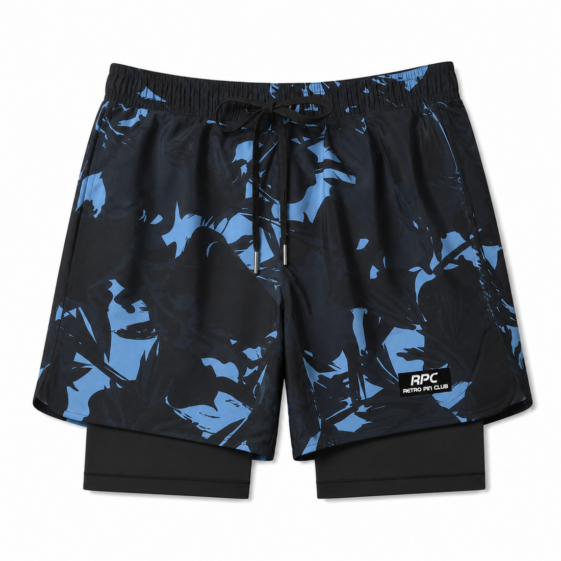 Men's Quick-Dry Floral Swim Trunks with Built-In Liner