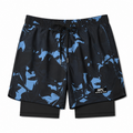 Black blue floral