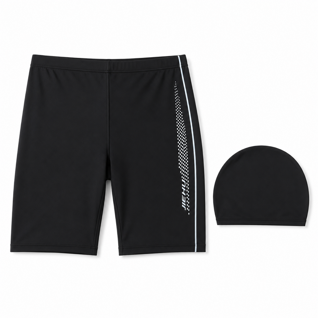 Men's Quick-Dry Swim Trunks and Cap Set - Breathable Beach Shorts