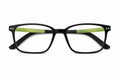 Black frame with green