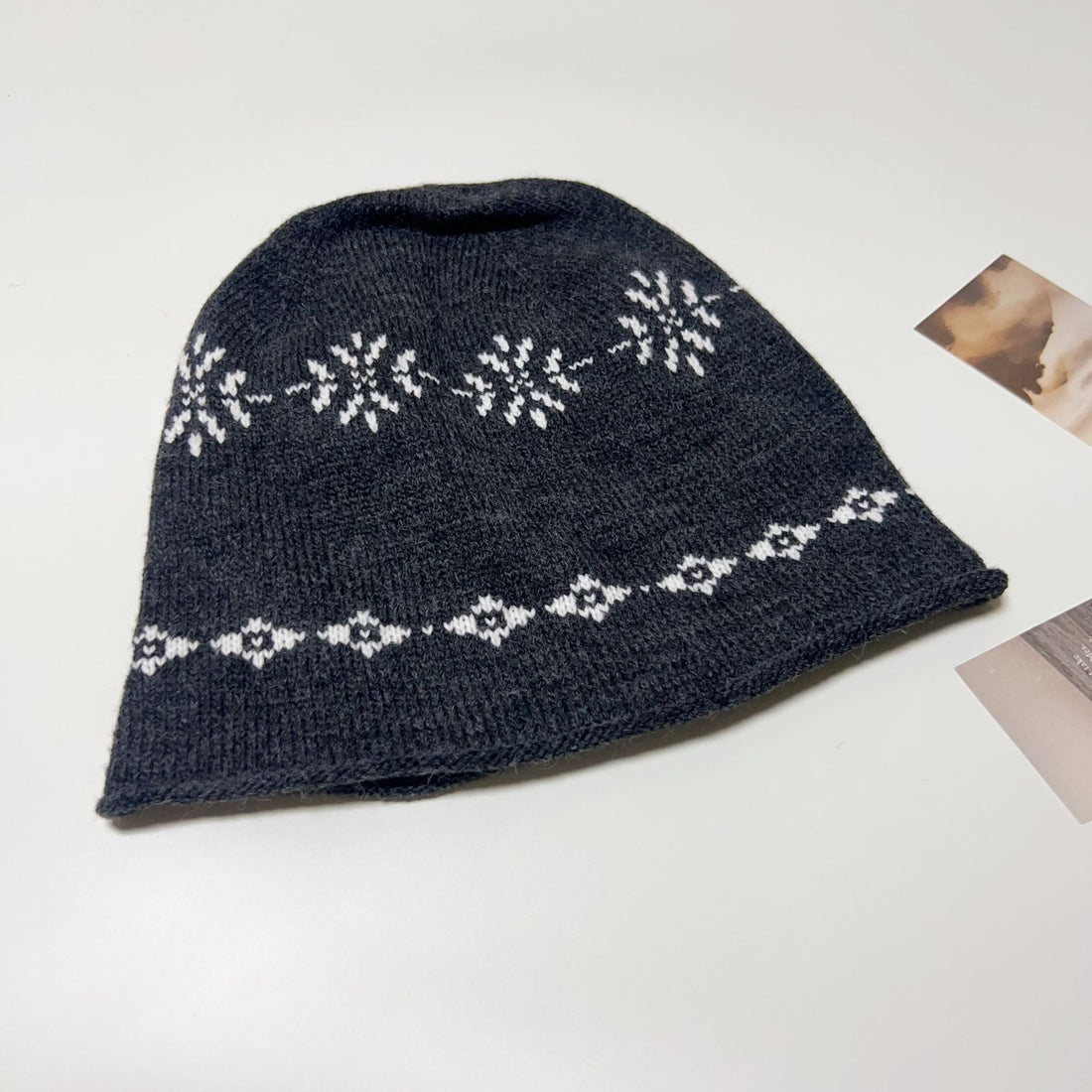 Retro Snowflake Knitted Beanie for Women