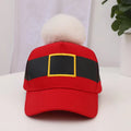 Red cap with white pom pom