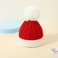 Red and white cable knit christmas hat