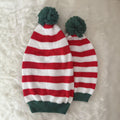 Red and white striped   adult and child set