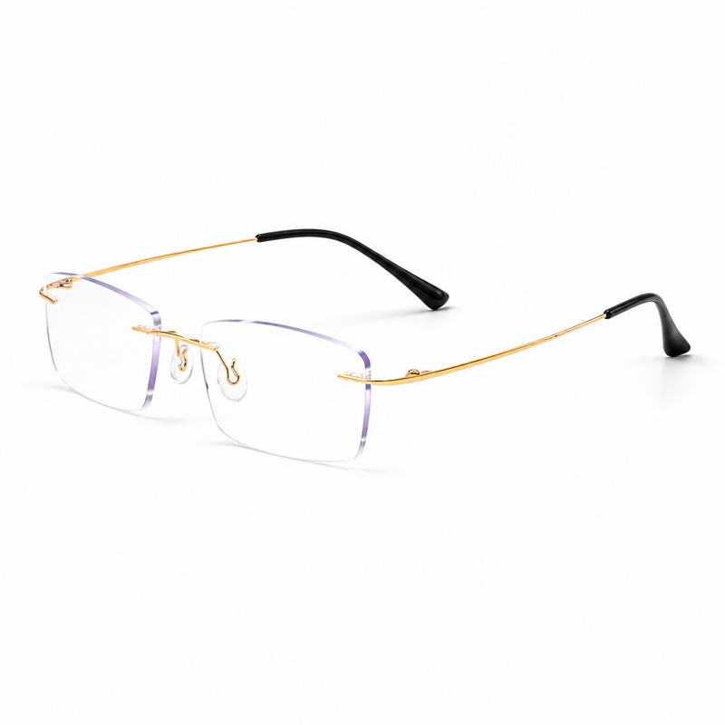 Titanium Frameless Reading Glasses with Anti-Blue Light for Men