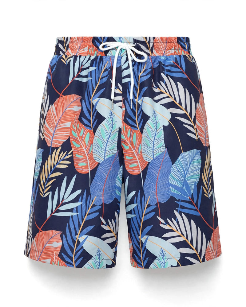 Men's Hawaiian Print Quick-Dry Swim Shorts