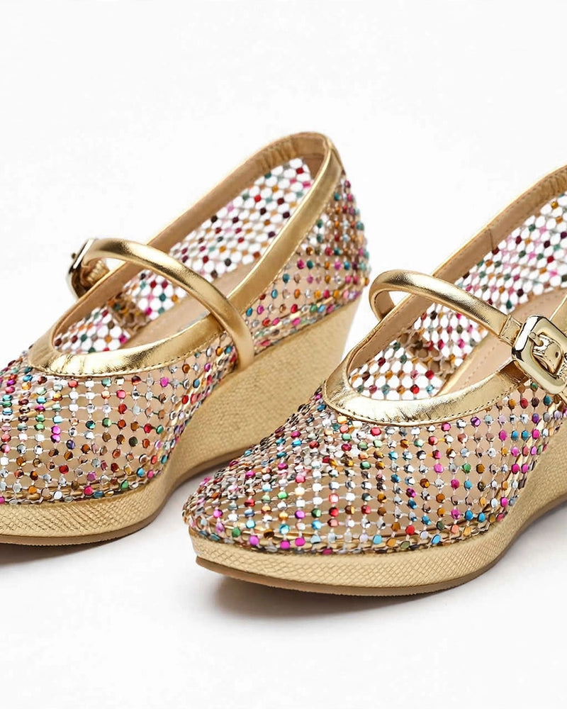 Women's Breathable Mesh Wedge Slippers