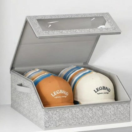 Stackable Baseball Cap Storage Box with Clear Window