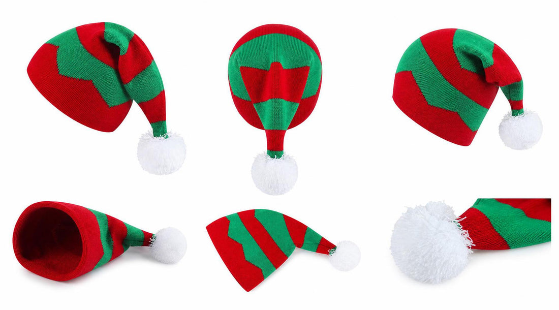 Christmas Striped Knit Beanie with Ear Flaps