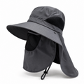 Removable mask fisherman hat   dark gray