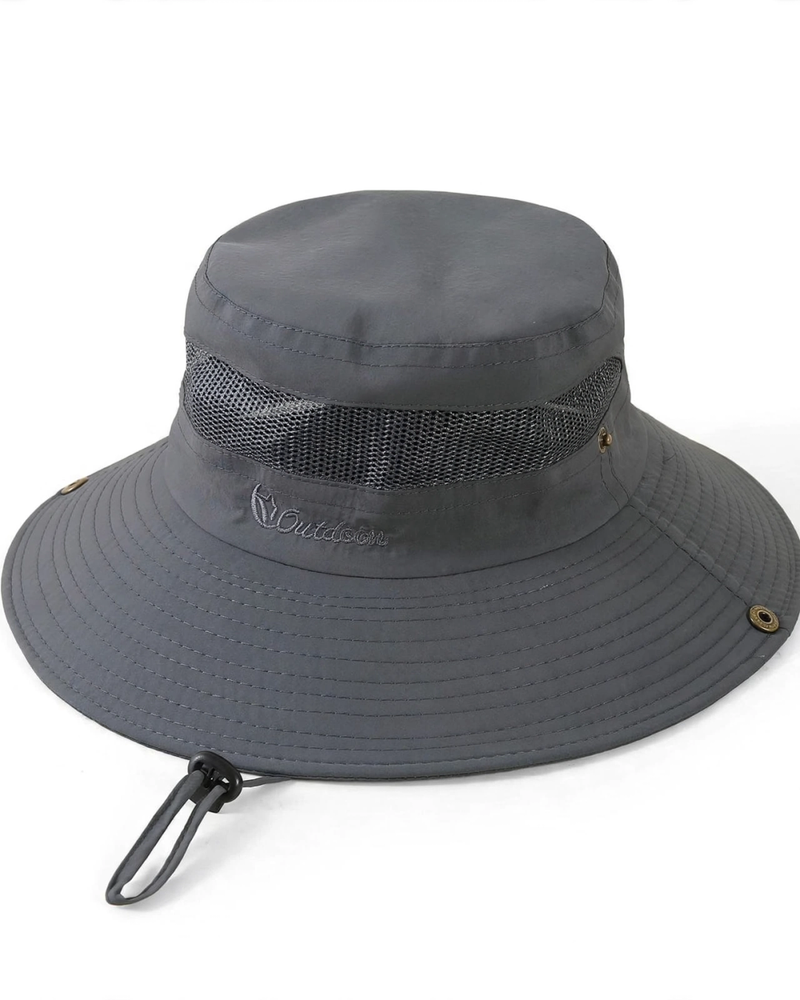 Foldable Wide-Brim Sun Hat with Mesh Ventilation