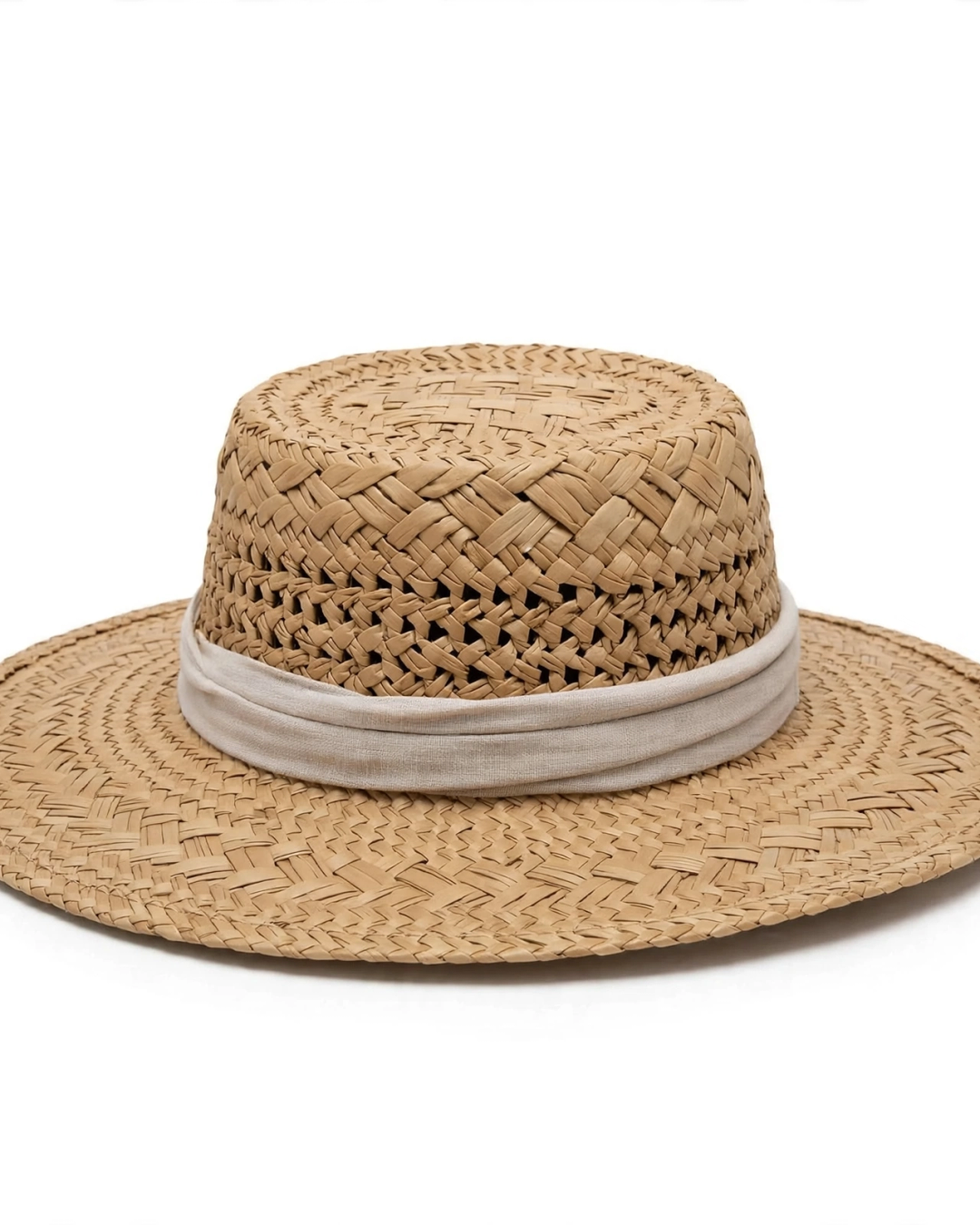 Old Money Straw Sun Hat - Flat Top Summer Vacation Style