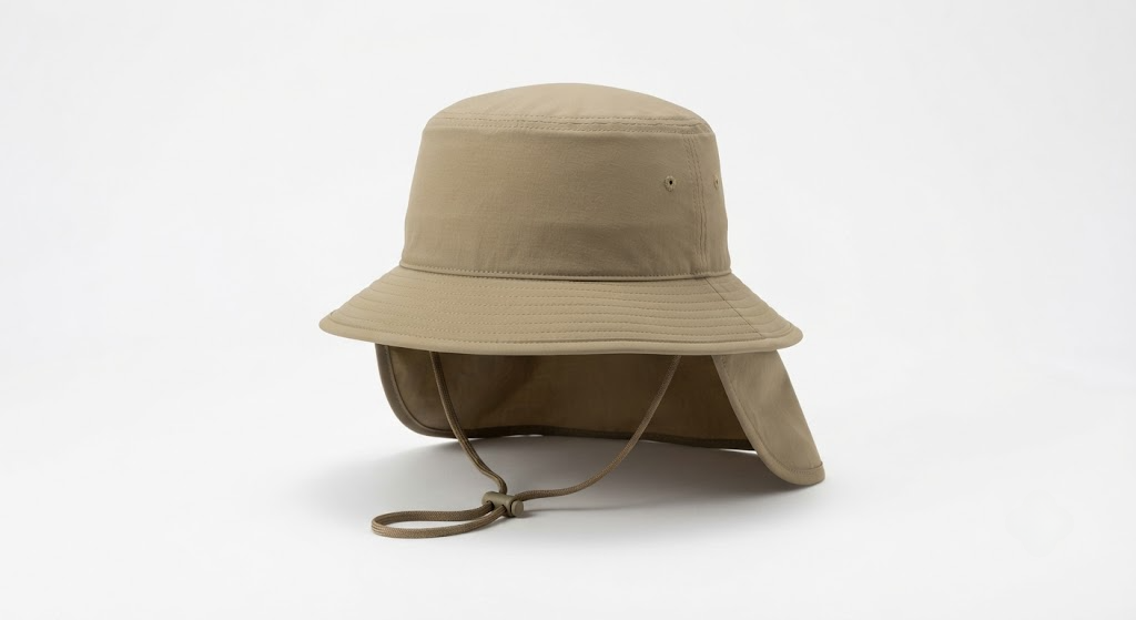 Men's UV Protection Bucket Hat with Neck Flap