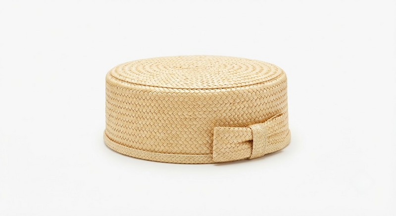 Handcrafted Raffia Straw Pillbox Hat