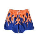 Orange flame on blue