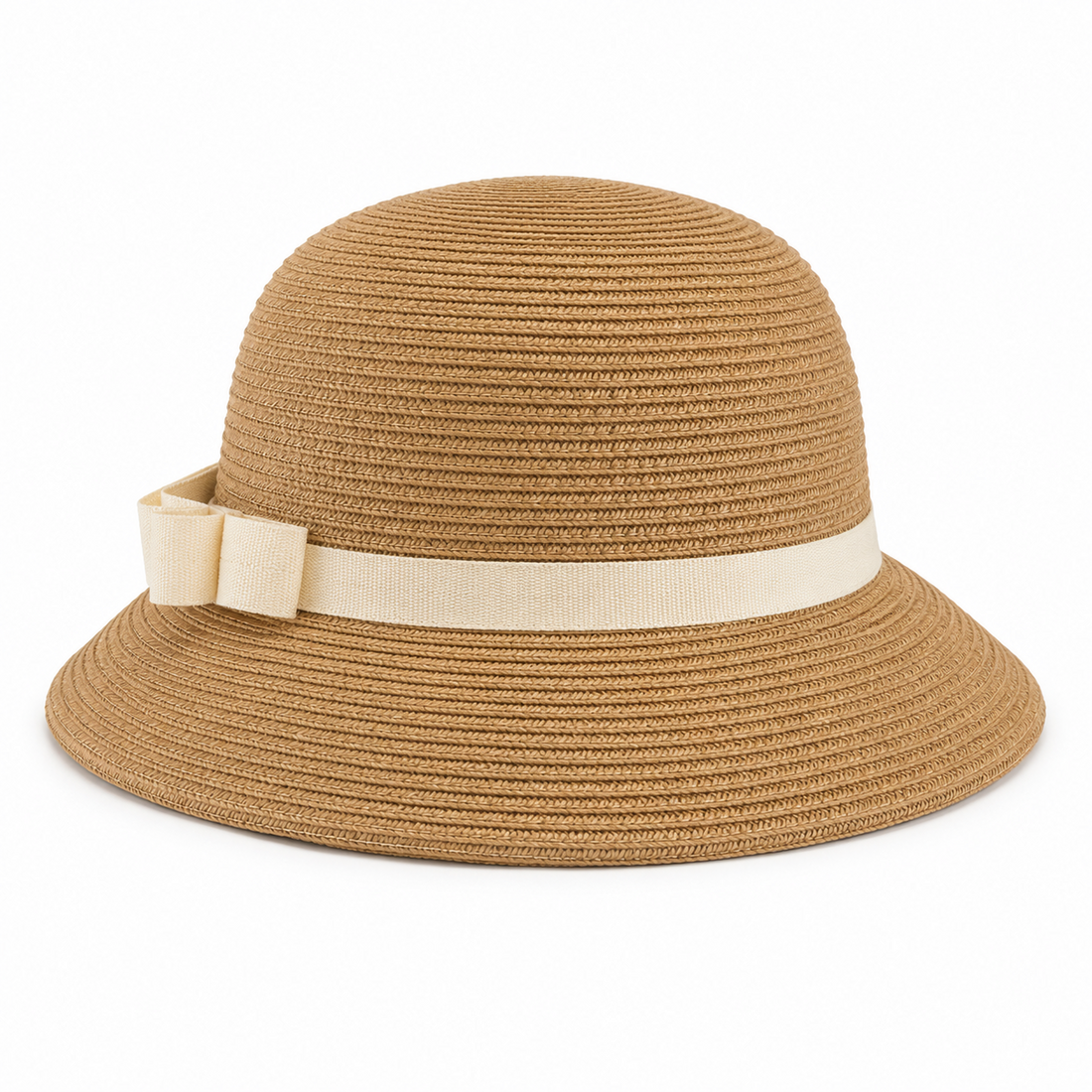 Women's Sixties Screen-Siren Straw Sun Hat with Short Brim