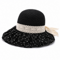 Small floral lace fishnet black
