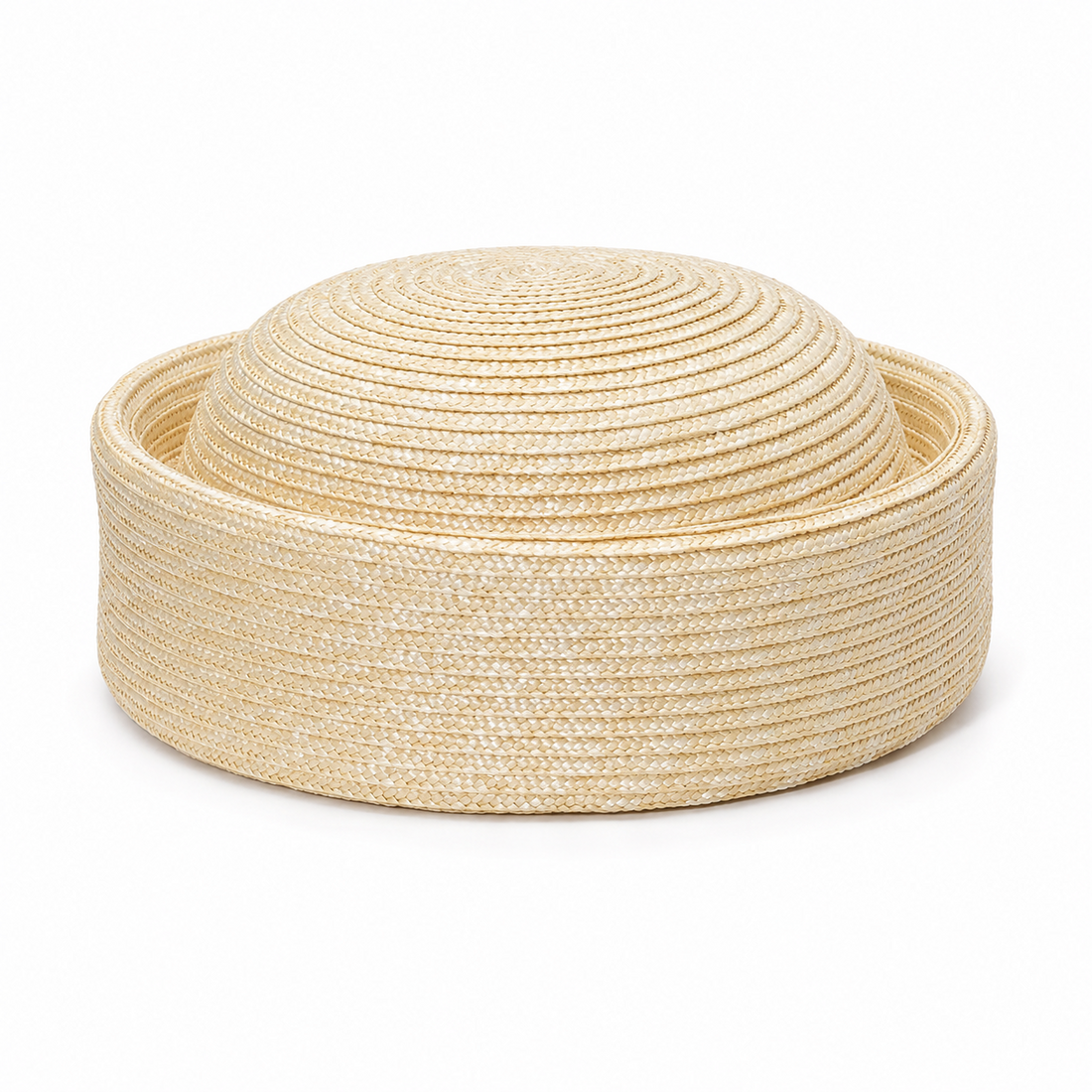British Retro Foldable Raffia Pillbox Hat