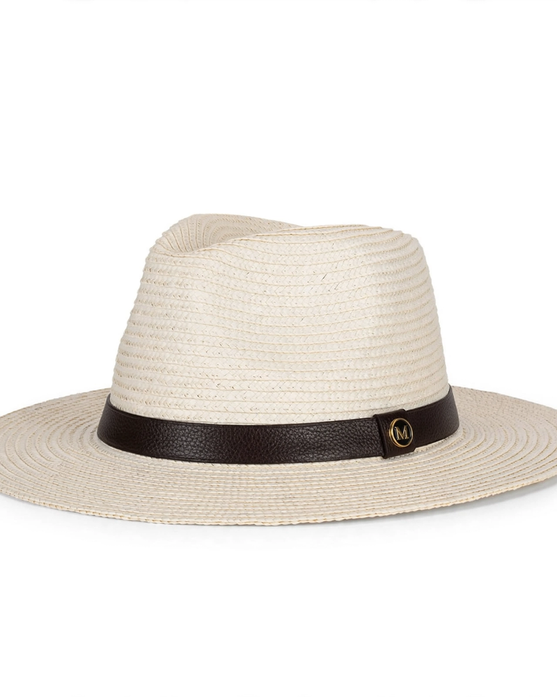 Men's Wide-Brim Paper Straw Sun Hat with Buckle