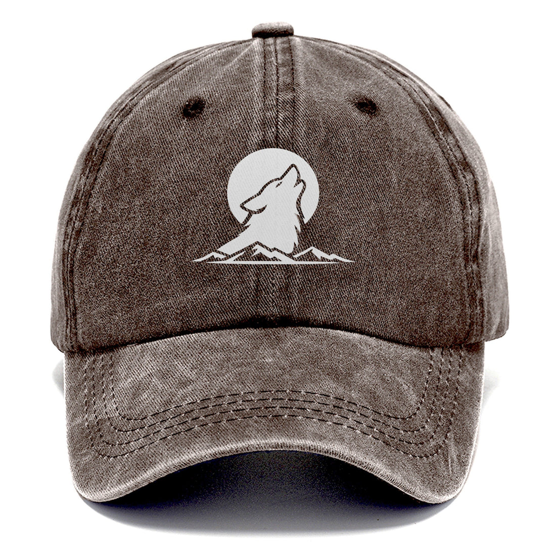 Howling Wolf Against Moon Rising Mountain Classic Cap