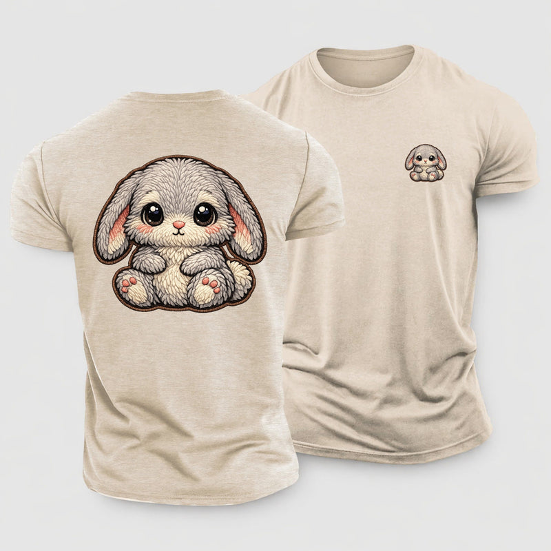 Baby Rabbit Plush Embroidered Keepsake Patch Cotton T-Shirt