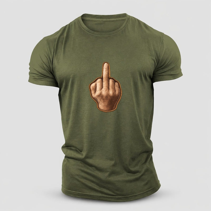 Middle Finger Hand Gesture In Skin Tone Attitude Cotton T-Shirt