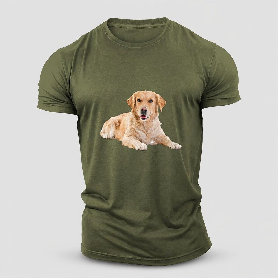 Golden Retriever Laying Dow Cotton T-Shirt