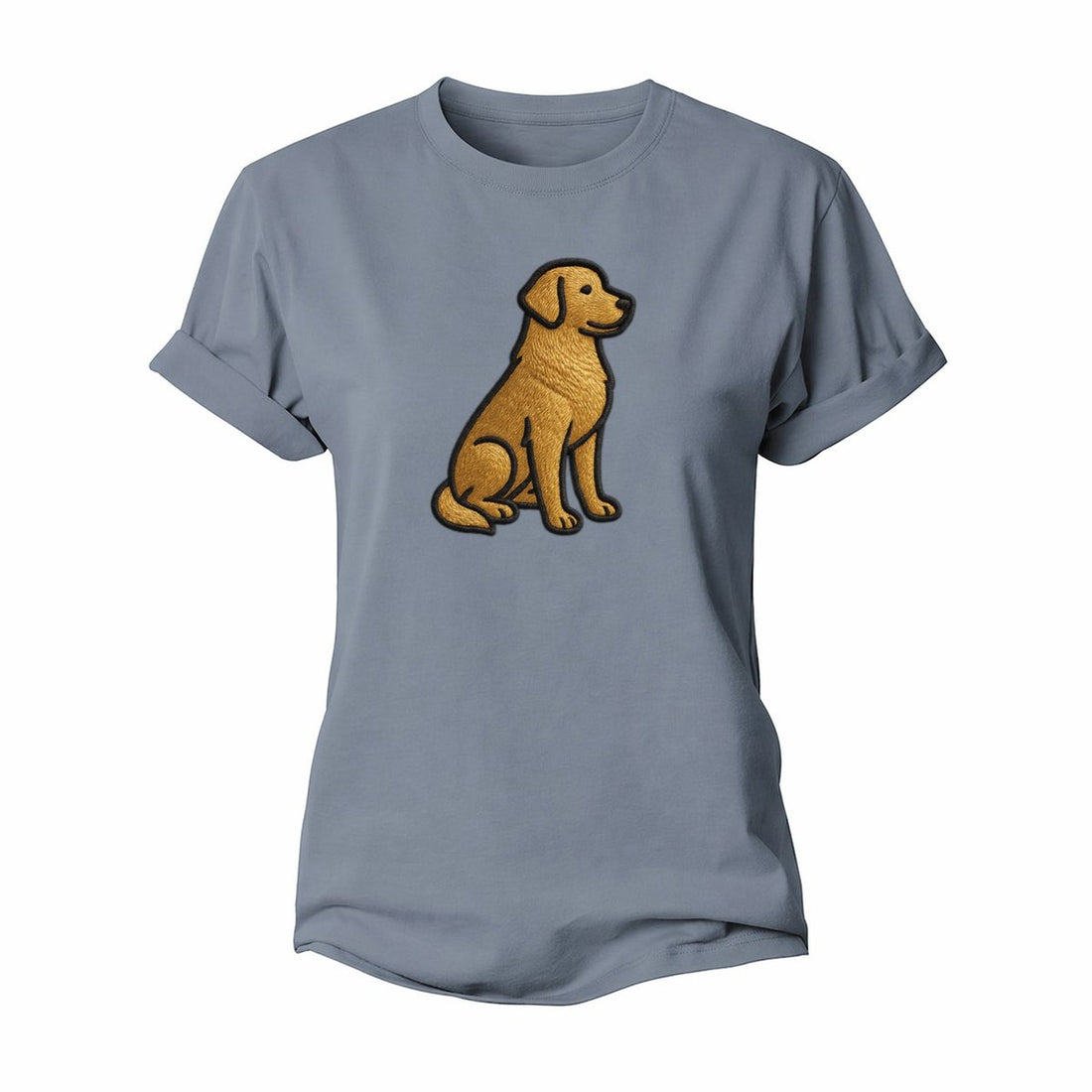 Golden Retriever - Contemporary Geometri - Classic Cap Cotton T-Shirt – Aegean Blue