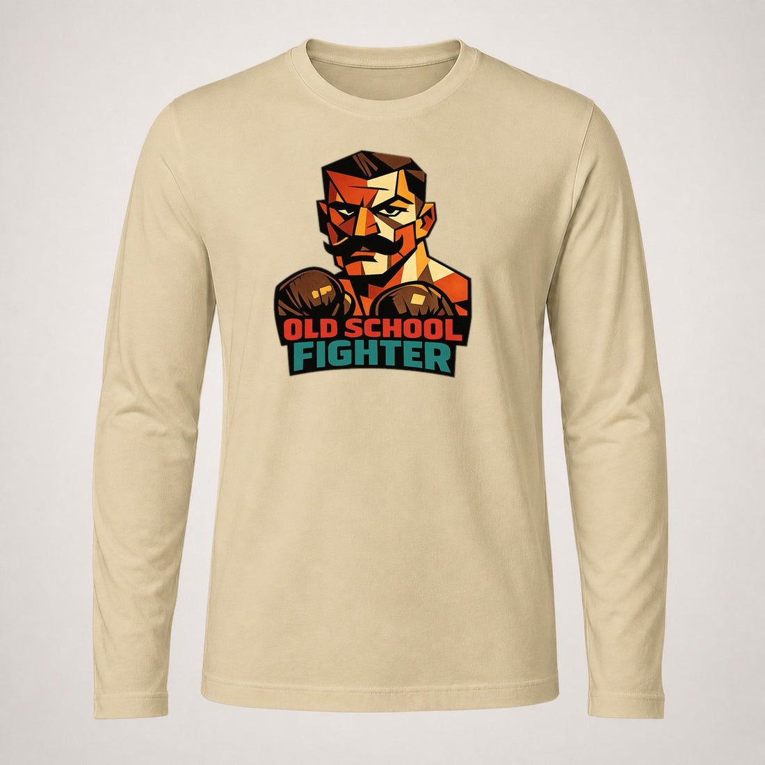 Old School Fighter Long Sleeve T Shirt