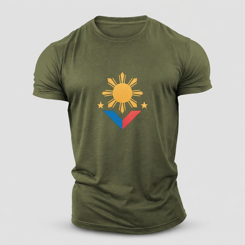 Philippines Flag Sun And Cotton T-Shirt