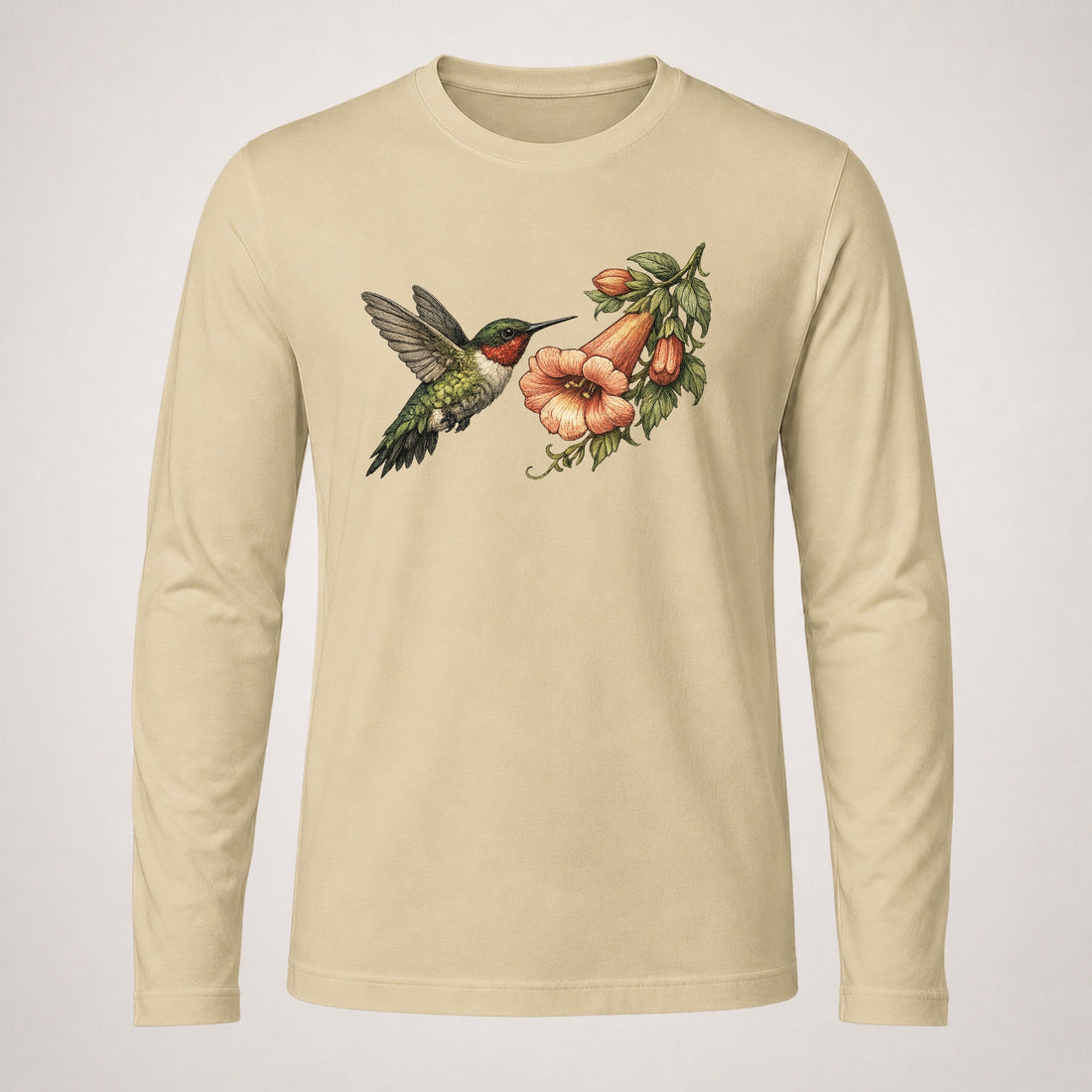 My Signature Subject Hummingbird Suspended Before Long Sleeve T-Shirt