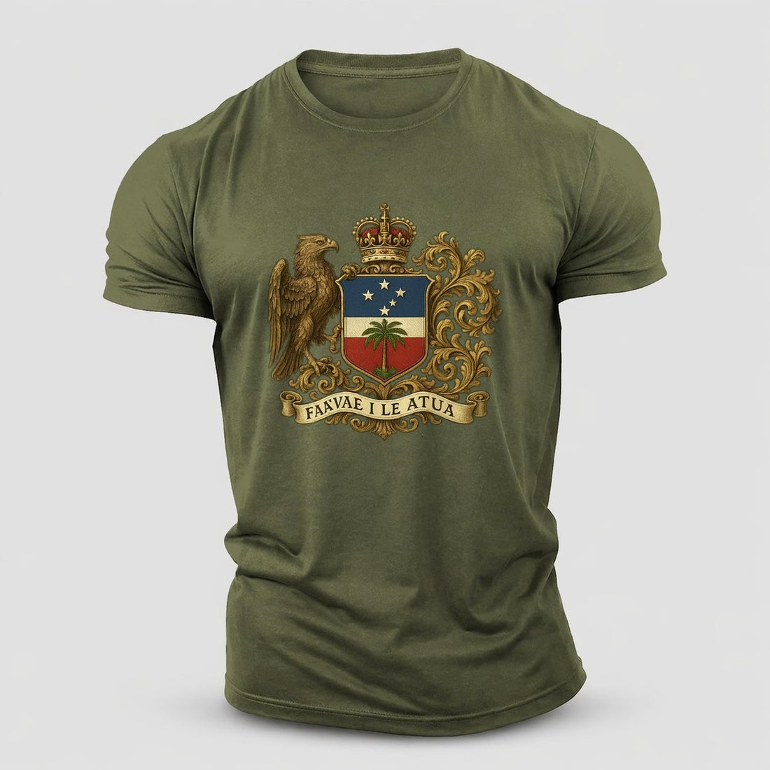 South Africa Springbok Emblem Springbok With Protea Green Gold Shield Cotton T-Shirt